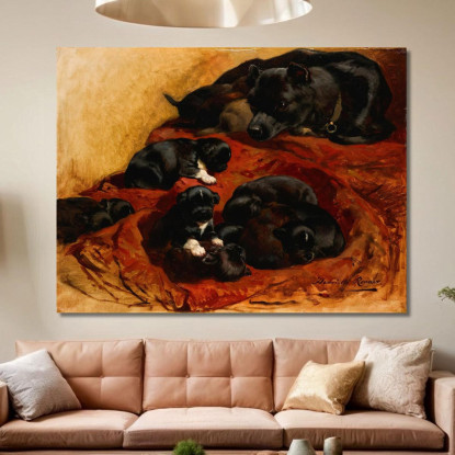 La Madre Orgogliosa Henriëtte Ronner-Knip hrk23 quadro stampato su tela