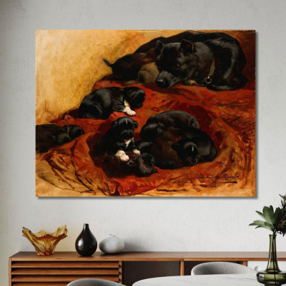 La Madre Orgogliosa Henriëtte Ronner-Knip hrk23 quadro stampato su tela