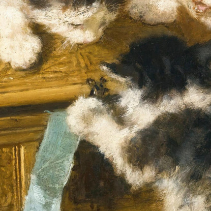Tre Gattini Con Una Scatola E Un Nastro Blu Henriëtte Ronner-Knip hrk26 quadro stampato su tela