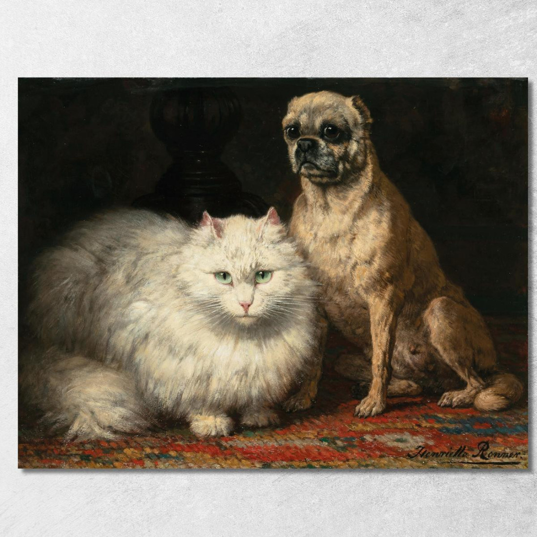 Due Amici Henriëtte Ronner-Knip hrk28 quadro stampato su tela Due Amici Henriëtte Ronner-Knip hrk28 quadro stampato su tela
