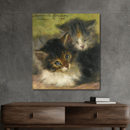 Due Gattini 2 Henriëtte Ronner-Knip hrk29 quadro stampato su tela
