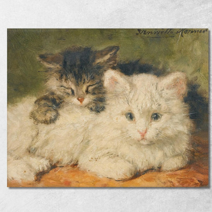 Due Gattini Henriëtte Ronner-Knip hrk31 quadro stampato su tela