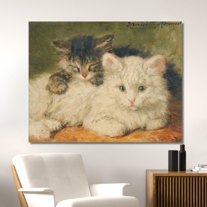 Due Gattini Henriëtte Ronner-Knip hrk31 quadro stampato su tela