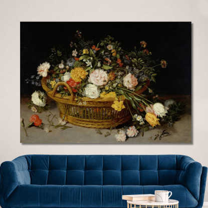 Un Cesto Di Fiori Jan Brueghel the Younger jby2 quadro stampato su tela