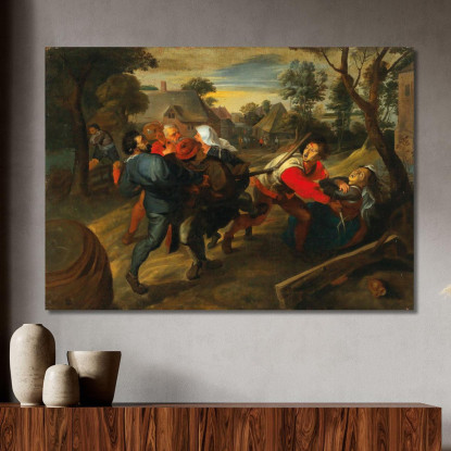 Rissa In Un Villaggio Jan Brueghel the Younger jby7 quadro stampato su tela