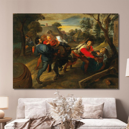 Rissa In Un Villaggio Jan Brueghel the Younger jby7 quadro stampato su tela