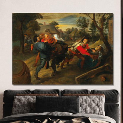 Rissa In Un Villaggio Jan Brueghel the Younger jby7 quadro stampato su tela
