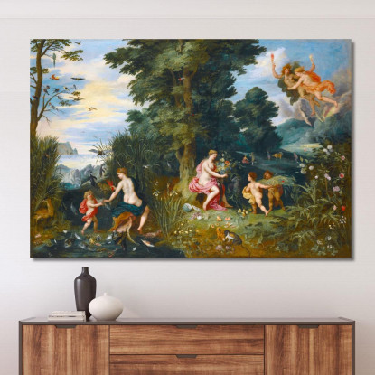 Allegoria Dei Quattro Elementi Ii Jan Brueghel the Younger jby9 quadro stampato su tela