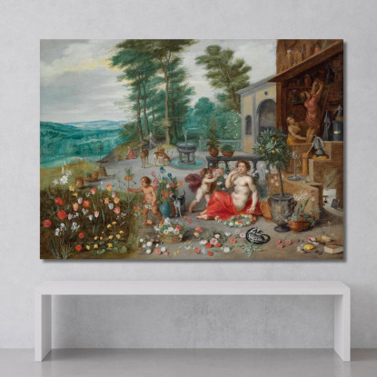 Un'Allegoria Dell'Olfatto Jan Brueghel the Younger jby11 quadro stampato su tela