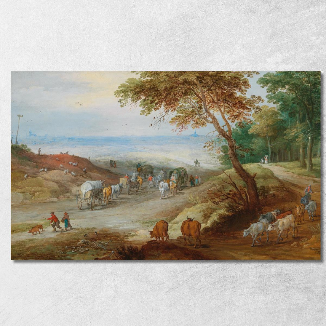 Ampio Paesaggio Collinare Con Viaggiatori Su Un Sentiero E Bestiame In Primo Piano Jan Brueghel the Younger jby13 quadro stampa Ampio Paesaggio Collinare Con Viaggiatori Su Un Sentiero E Bestiame In Primo Piano Jan Brueghel the Younger jby13 quadro stampa