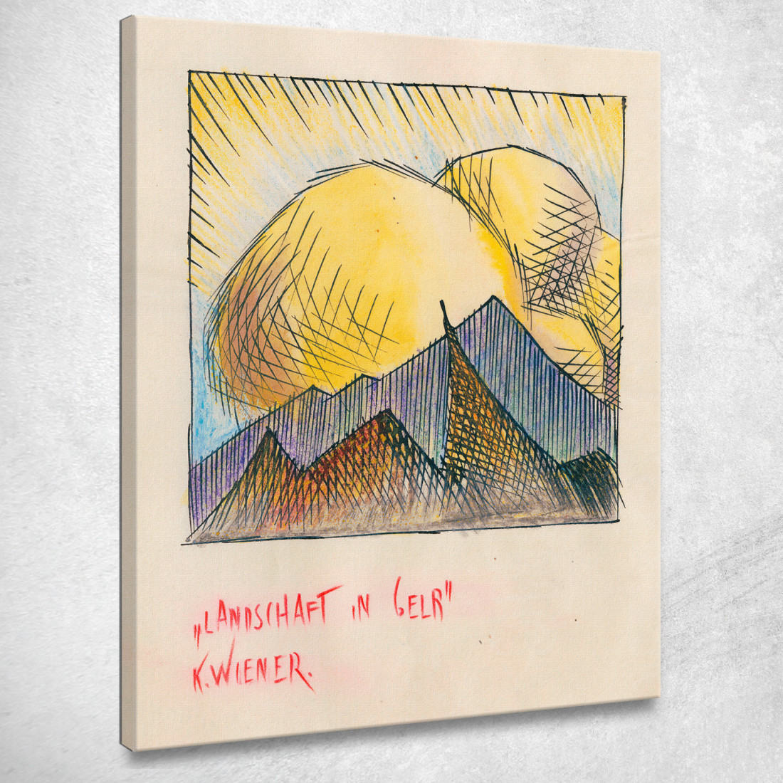 Paesaggio In Giallo Karl Wiener kwn310 quadro stampato su tela Paesaggio In Giallo Karl Wiener kwn310 quadro stampato su tela