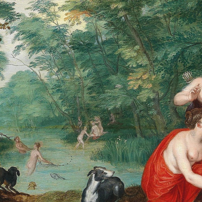Diana E Le Sue Ninfe A Pesca Jan Brueghel the Younger jby18 quadro stampato su tela