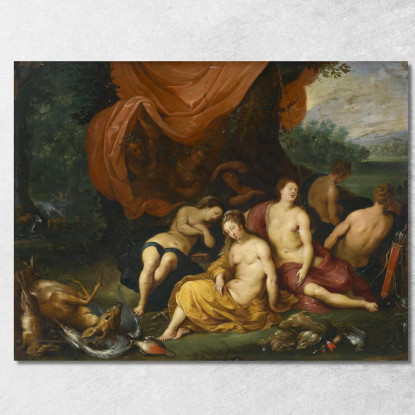 Diana E Le Sue Ninfe Dopo La Caccia Jan Brueghel the Younger jby19 quadro stampato su tela