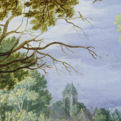 Paesaggio Forestale Con La Fuga In Egitto Jan Brueghel the Younger jby22 quadro stampato su tela