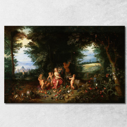 Paesaggio Con Cerere (Allegoria Della Terra) Jan Brueghel the Younger jby24 quadro stampato su tela