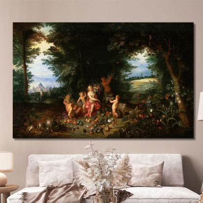 Paesaggio Con Cerere (Allegoria Della Terra) Jan Brueghel the Younger jby24 quadro stampato su tela