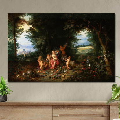 Paesaggio Con Cerere (Allegoria Della Terra) Jan Brueghel the Younger jby24 quadro stampato su tela