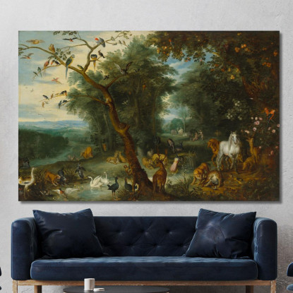 Paradiso Jan Brueghel the Younger jby31 quadro stampato su tela