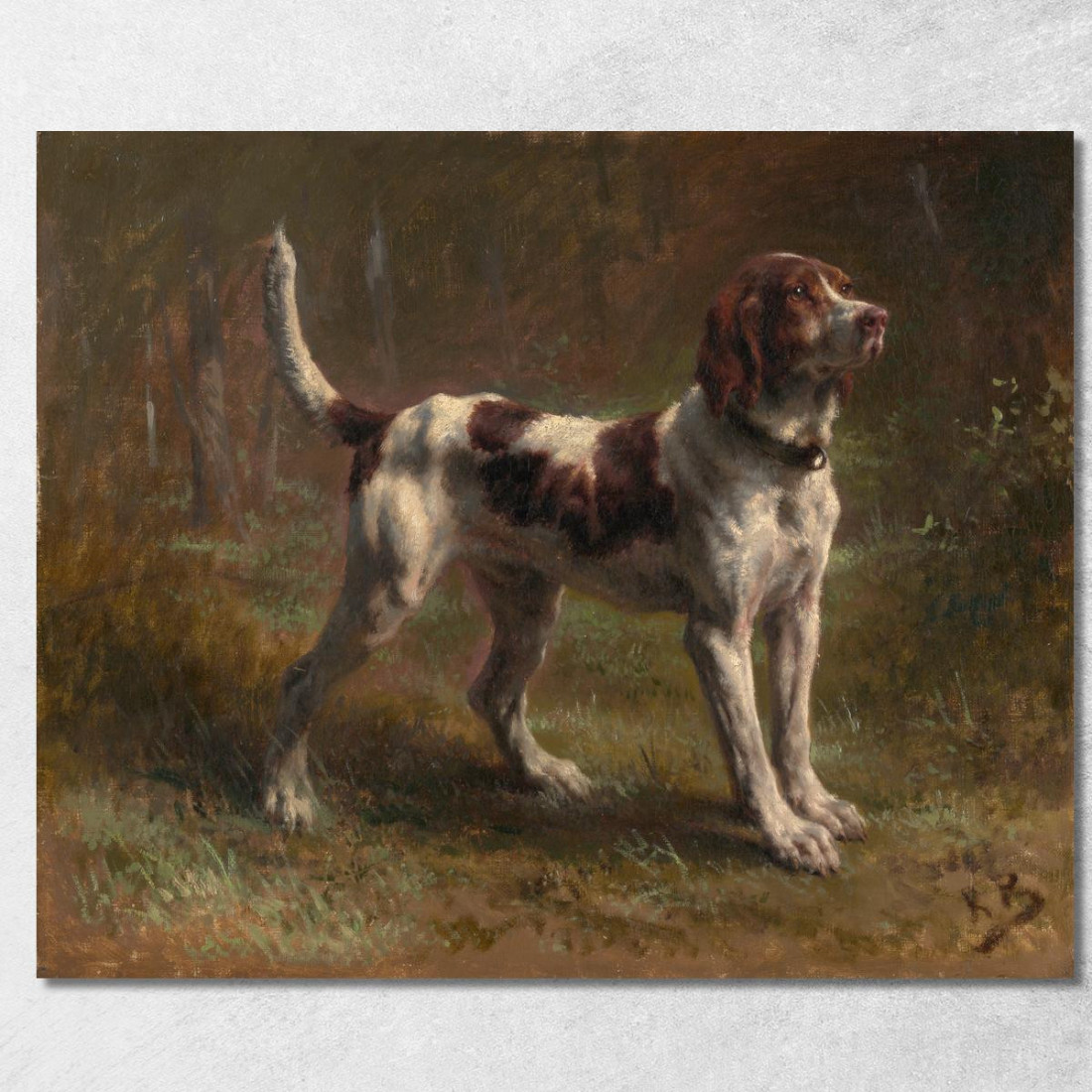 Un Cane Da Caccia Limier Briquet Rosa Bonheur rbn3 quadro stampato su tela Un Cane Da Caccia Limier Briquet Rosa Bonheur rbn3 quadro stampato su tela