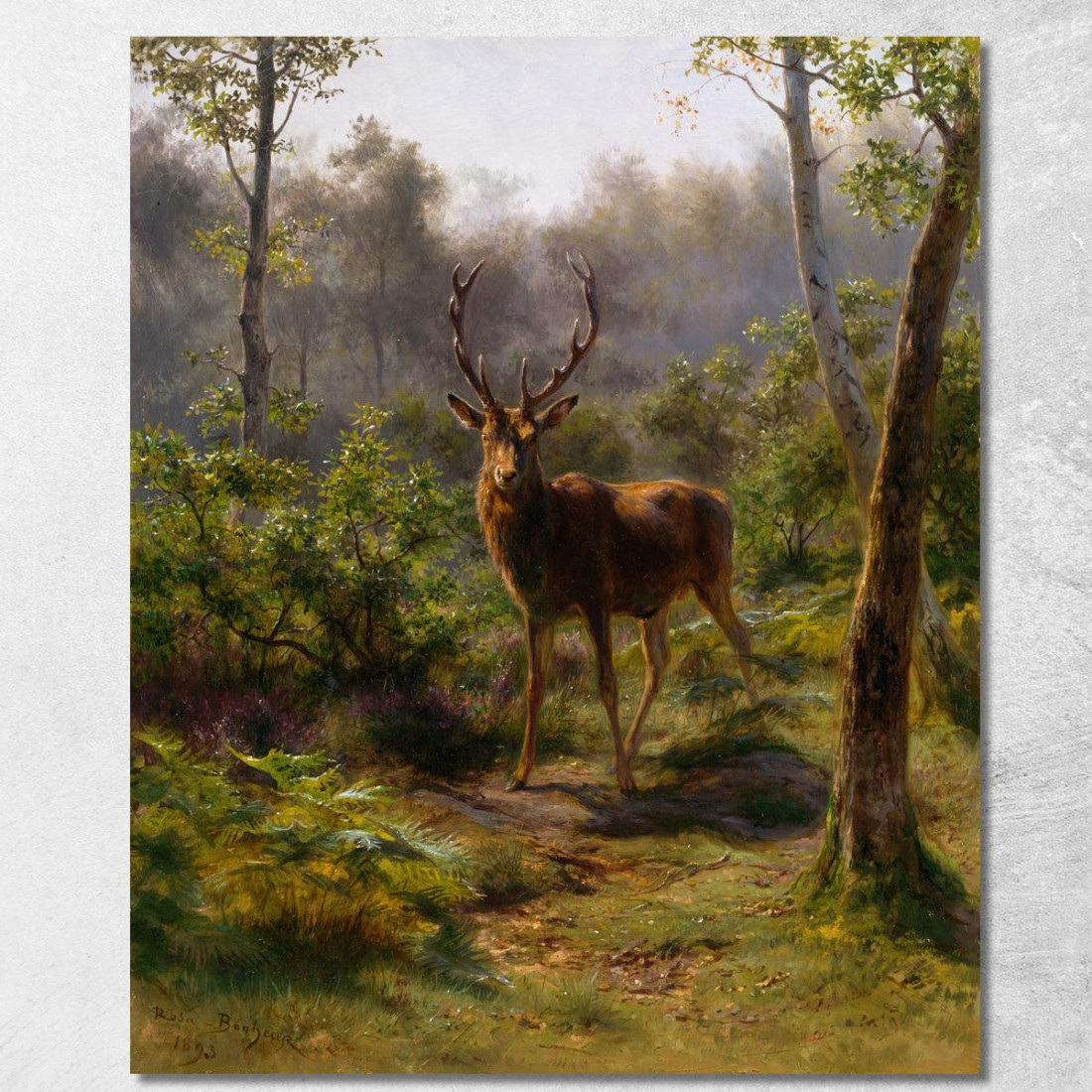 Un Cervo Rosa Bonheur rbn6 quadro stampato su tela Un Cervo Rosa Bonheur rbn6 quadro stampato su tela