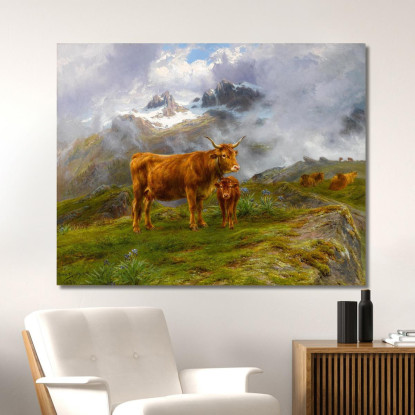Bovini Delle Highlands Rosa Bonheur rbn18 quadro stampato su tela