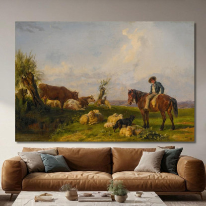 Nel Prato Rosa Bonheur rbn20 quadro stampato su tela