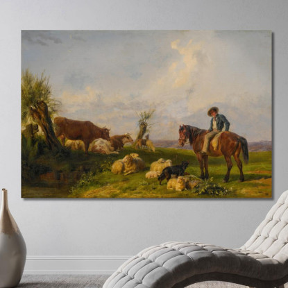 Nel Prato Rosa Bonheur rbn20 quadro stampato su tela