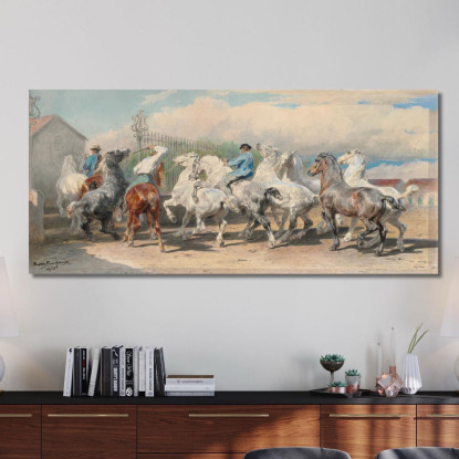 Ritorno Dalla Fiera Dei Cavalli Rosa Bonheur rbn39 quadro stampato su tela