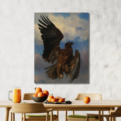 L'Aquila Ferita Rosa Bonheur rbn51 quadro stampato su tela