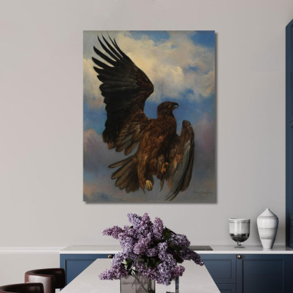 L'Aquila Ferita Rosa Bonheur rbn51 quadro stampato su tela