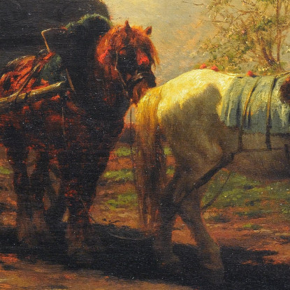 Due Cavalli Per Un Carro Rosa Bonheur rbn57 quadro stampato su tela