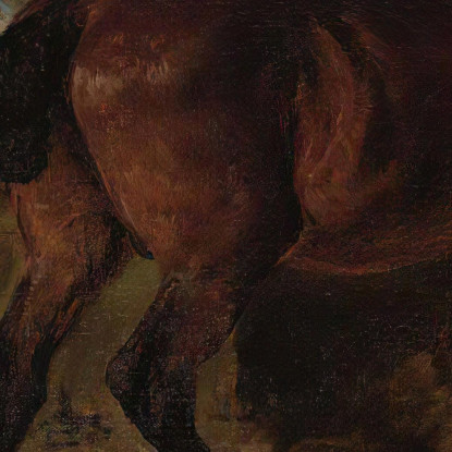 Due Cavalli In Una Stalla Rosa Bonheur rbn58 quadro stampato su tela