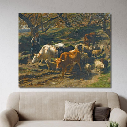 Un Pastore Con Il Suo Gregge Rosa Bonheur rbn62 quadro stampato su tela