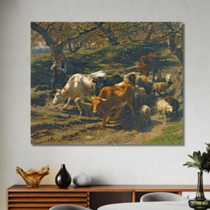 Un Pastore Con Il Suo Gregge Rosa Bonheur rbn62 quadro stampato su tela