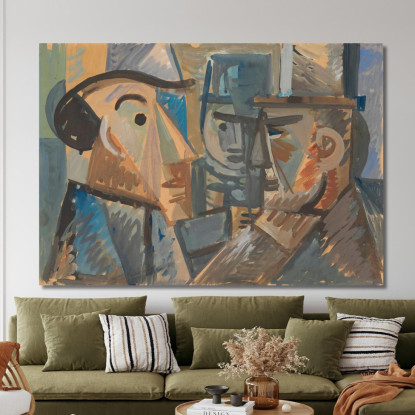 Conversazione Zygmunt Waliszewski zwl8 quadro stampato su tela