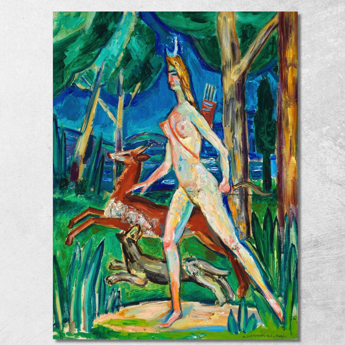Diana Nella Foresta Zygmunt Waliszewski zwl12 quadro stampato su tela