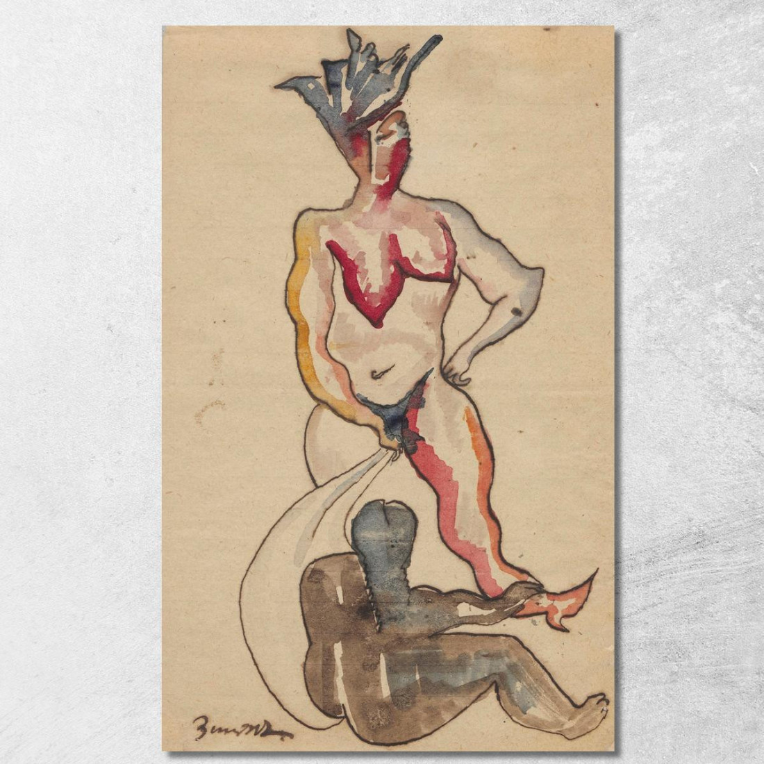 Composizione Figurativa Zygmunt Waliszewski zwl15 quadro stampato su tela