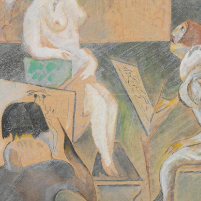 Nella Stanza Dell'Artista Zygmunt Waliszewski zwl19 quadro stampato su tela
