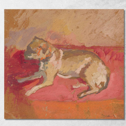 Cane Sdraiato Zygmunt Waliszewski zwl28 quadro stampato su tela