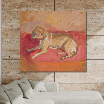 Cane Sdraiato Zygmunt Waliszewski zwl28 quadro stampato su tela