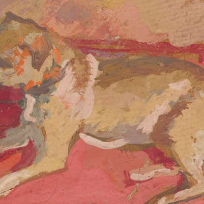 Cane Sdraiato Zygmunt Waliszewski zwl28 quadro stampato su tela