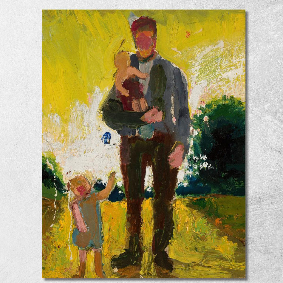 Uomo Con Bambini Zygmunt Waliszewski zwl29 quadro stampato su tela Uomo Con Bambini Zygmunt Waliszewski zwl29 quadro stampato su tela