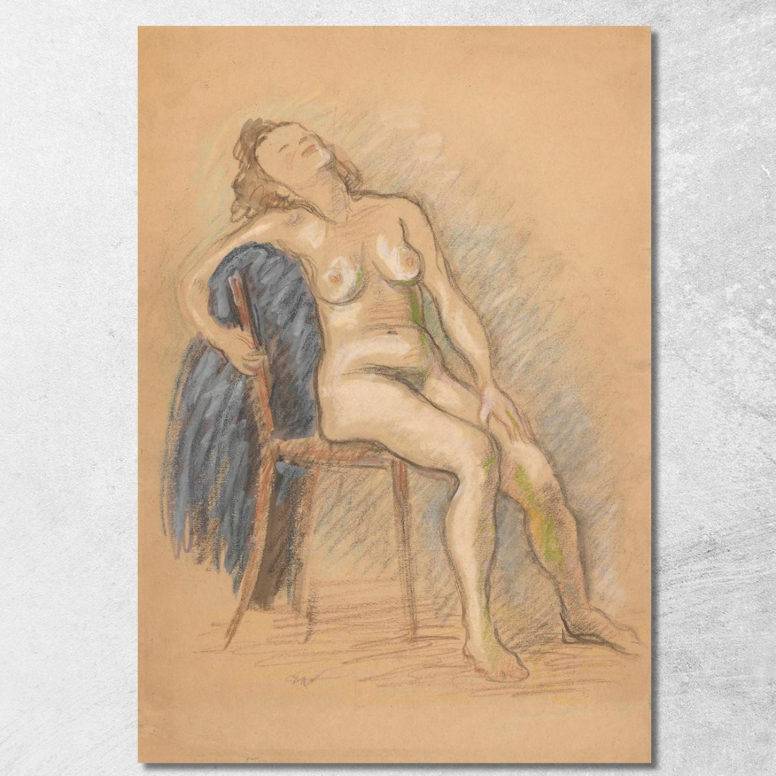 Nudo Seduto Su Una Sedia Zygmunt Waliszewski zwl31 quadro stampato su tela Nudo Seduto Su Una Sedia Zygmunt Waliszewski zwl31 quadro stampato su tela