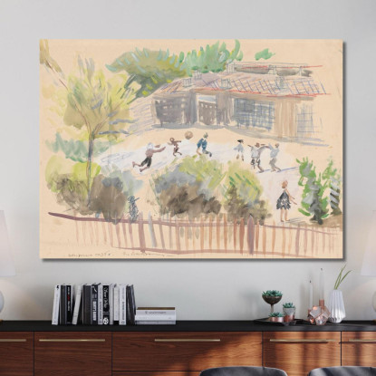 Cortile Della Scuola Zygmunt Waliszewski zwl37 quadro stampato su tela