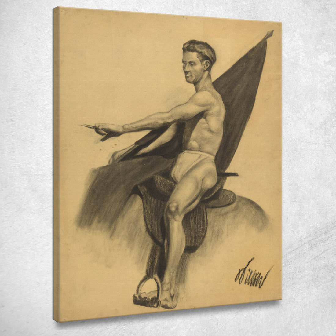 Nudo Maschile Ii Karl Wiener kwn350 quadro stampato su tela Nudo Maschile Ii Karl Wiener kwn350 quadro stampato su tela