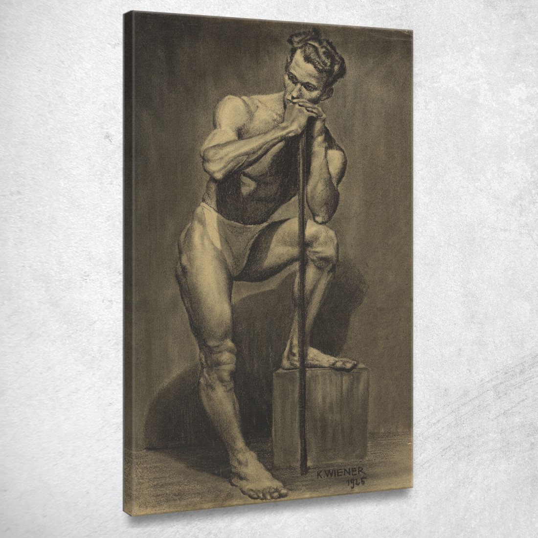 Nudo Maschile Karl Wiener kwn355 quadro stampato su tela Nudo Maschile Karl Wiener kwn355 quadro stampato su tela