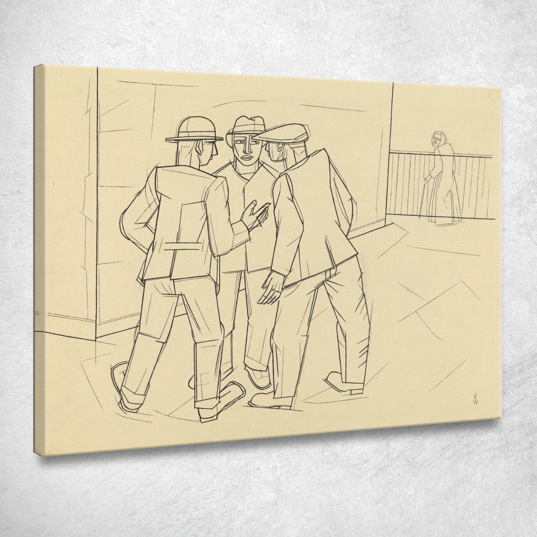 Tre Uomini Senza Titoli Karl Wiener kwn496 quadro stampato su tela Tre Uomini Senza Titoli Karl Wiener kwn496 quadro stampato su tela