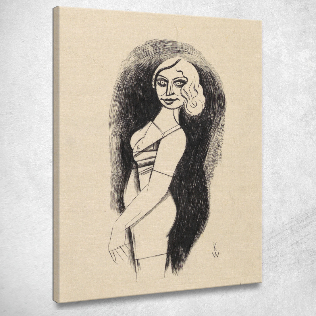 Figura Femminile Senza Titolo Iii Karl Wiener kwn526 quadro stampato su tela Figura Femminile Senza Titolo Iii Karl Wiener kwn526 quadro stampato su tela