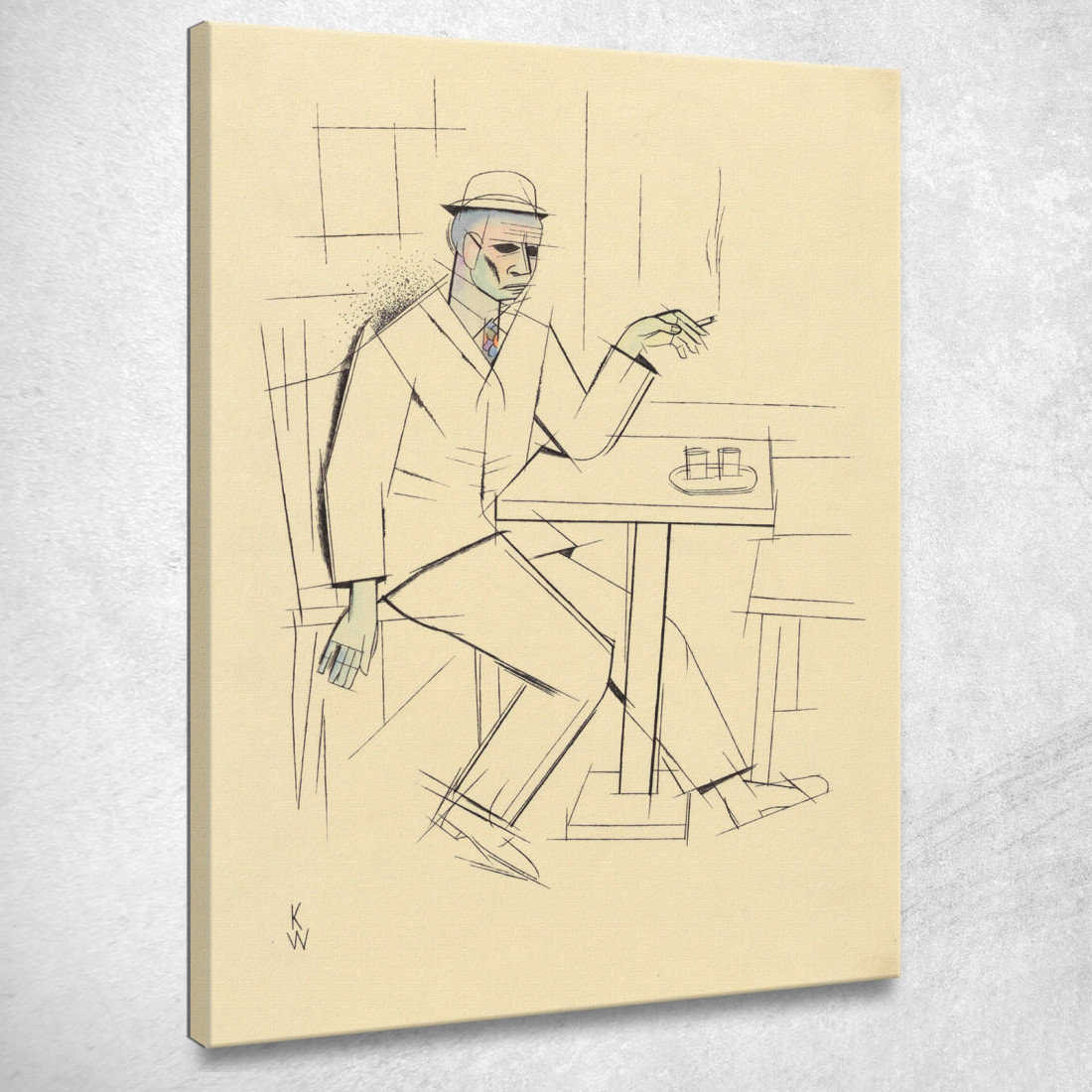 Uomo Che Fuma Senza Titolo Karl Wiener kwn579 quadro stampato su tela Uomo Che Fuma Senza Titolo Karl Wiener kwn579 quadro stampato su tela