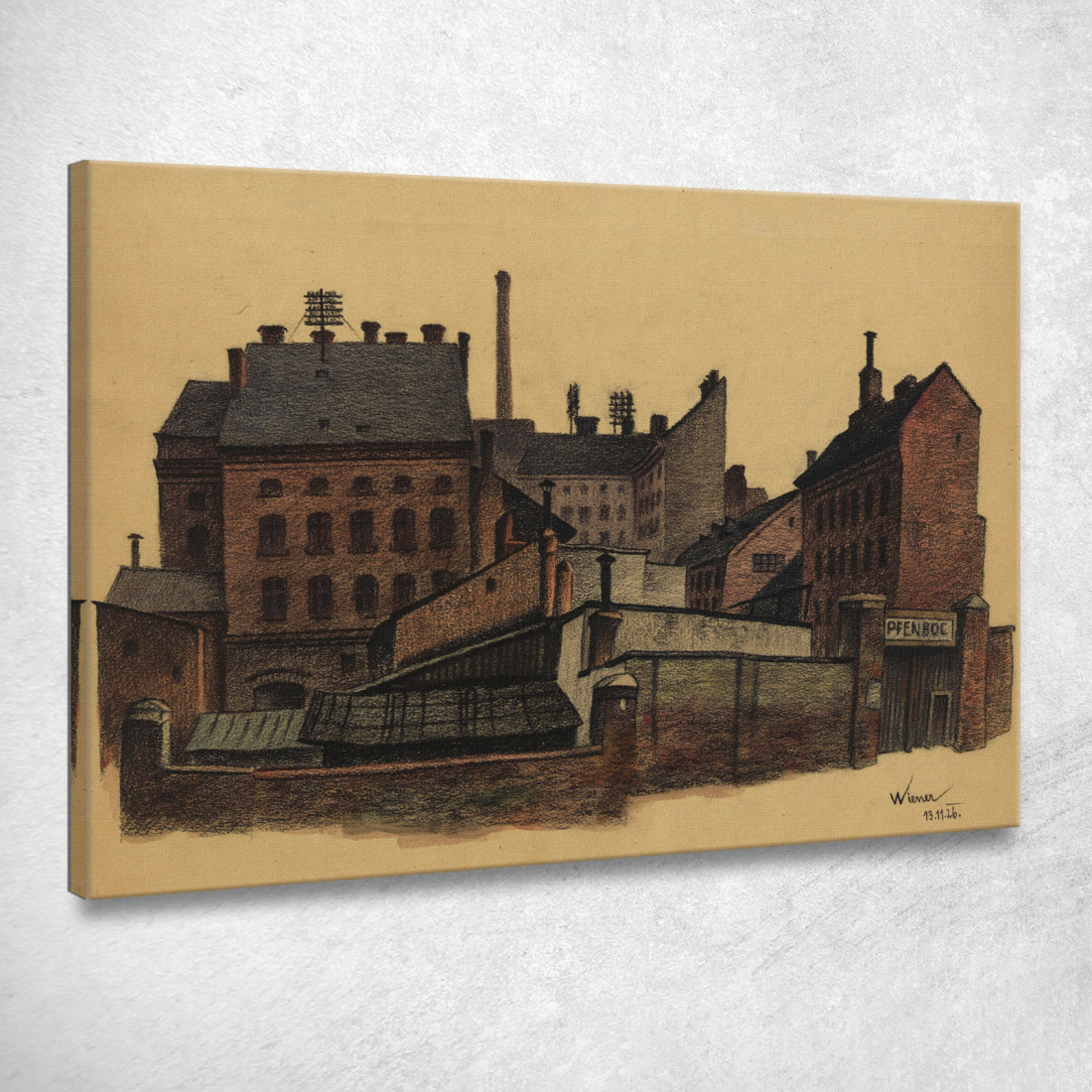 Case A Schiera Senza Titolo Vienna Karl Wiener kwn592 quadro stampato su tela Case A Schiera Senza Titolo Vienna Karl Wiener kwn592 quadro stampato su tela